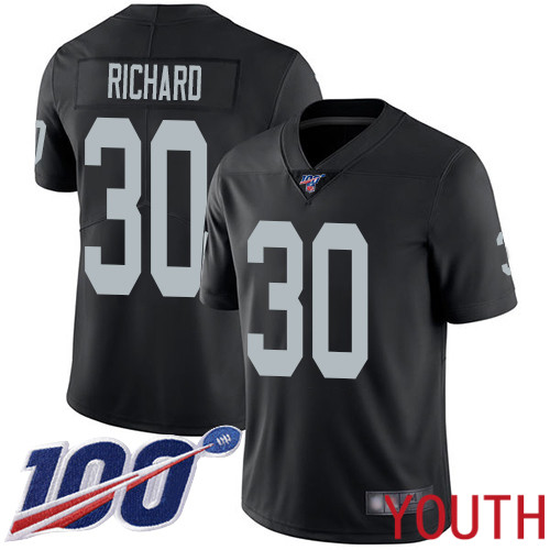 Oakland Raiders Limited Black Youth Jalen Richard Home Jersey NFL Football 30 100th Season Vapor Jersey
